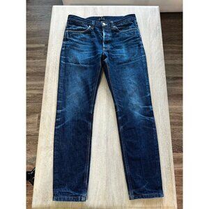 Asket Raw Denim Organic Cotton Slim Dark Wash Jeans Men's Size 31 X 30